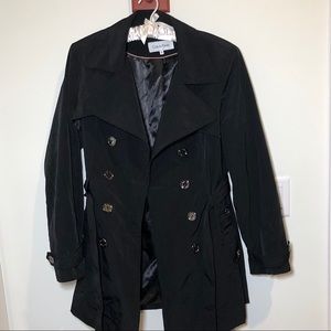 CALVIN KLEIN PEACOAT LARGE BLACK POLYESTER NWOT CK